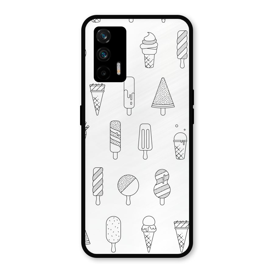 Ice Cream Lines Metal Back Case for Realme GT 5G