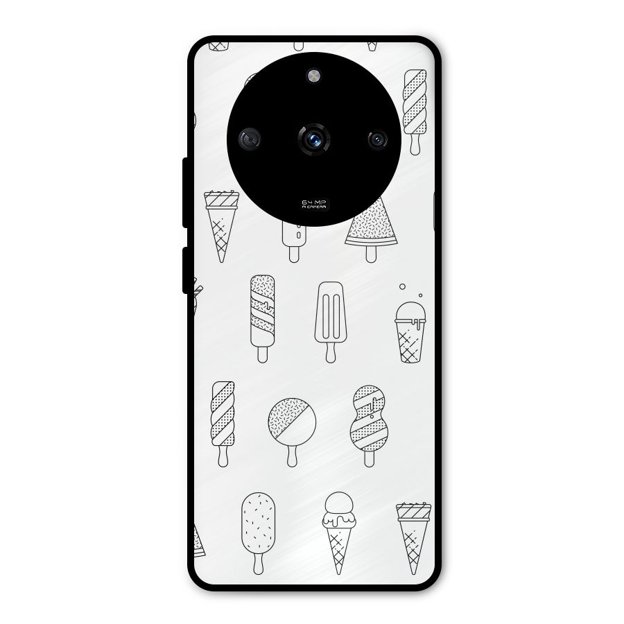 Ice Cream Lines Metal Back Case for Realme Narzo 60 5G