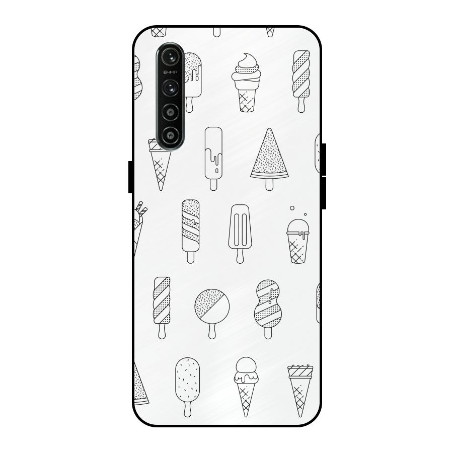 Ice Cream Lines Metal Back Case for Realme XT