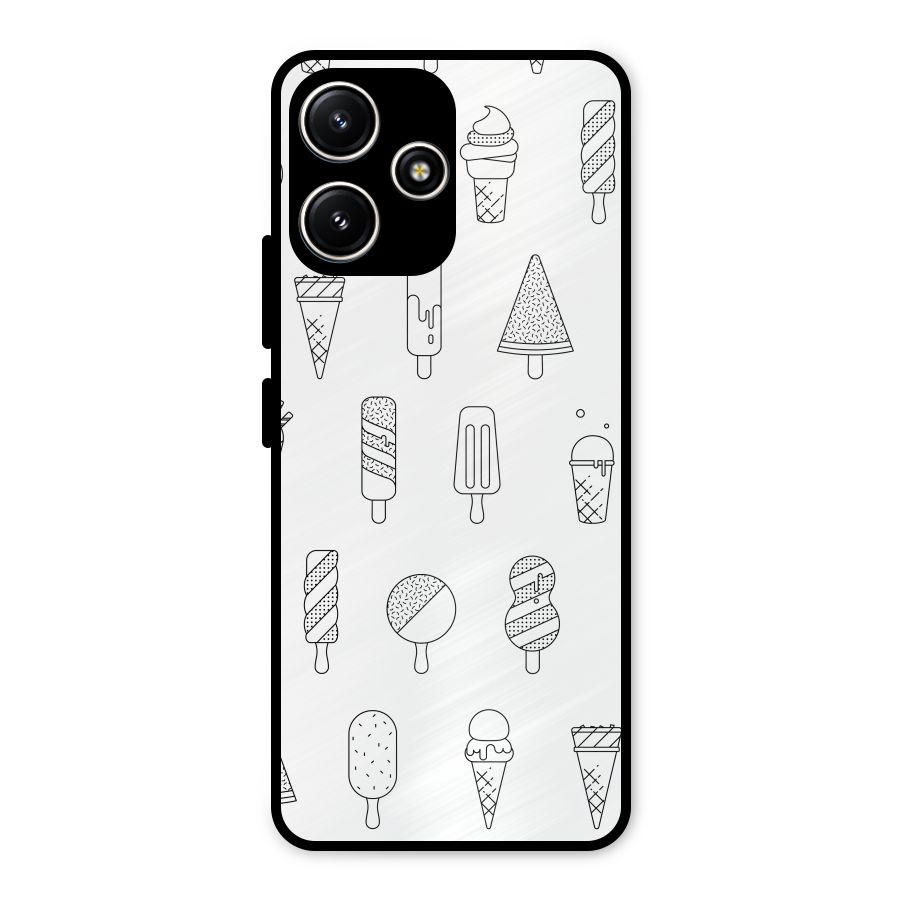 Ice Cream Lines Metal Back Case for Redmi 12 5G