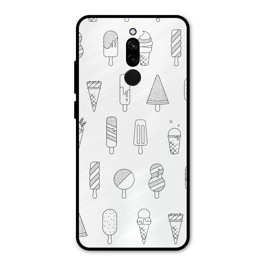 Ice Cream Lines Metal Back Case for Redmi 8