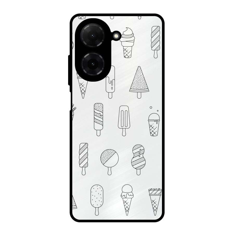 Ice Cream Lines Metal Back Case for Redmi A5 4G