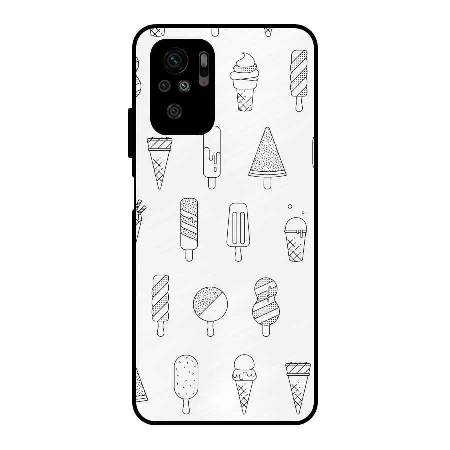 Ice Cream Lines Metal Back Case for Redmi Note 10S