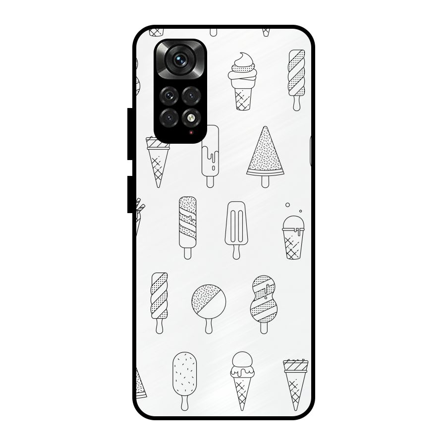 Ice Cream Lines Metal Back Case for Redmi Note 11 Pro