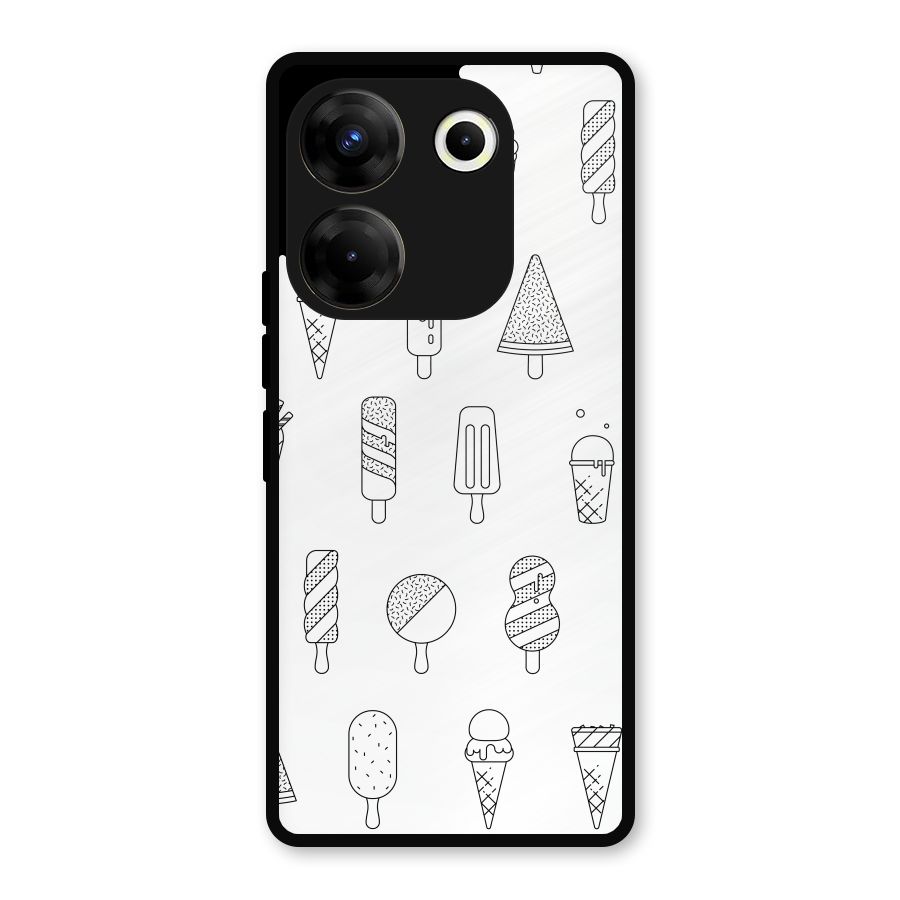 Ice Cream Lines Metal Back Case for Tecno Camon 20