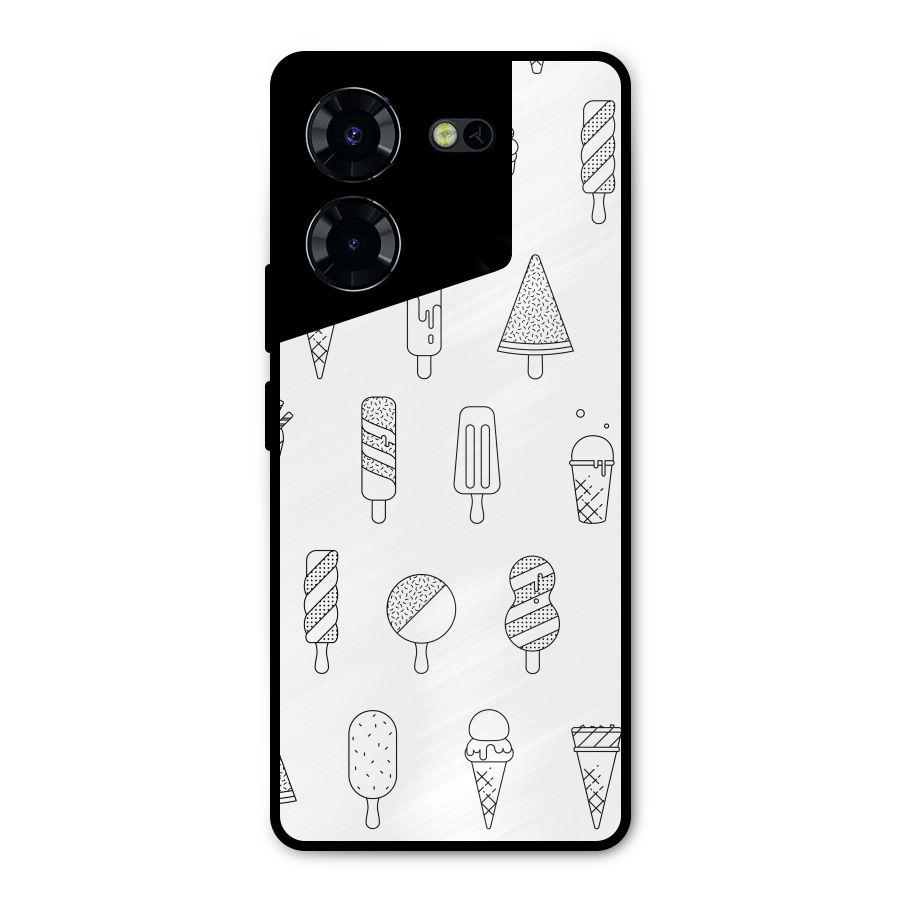 Ice Cream Lines Metal Back Case for Tecno Pova 5 Pro 5G