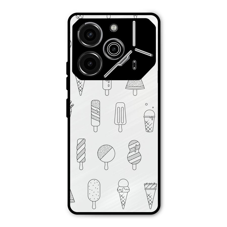 Ice Cream Lines Metal Back Case for Tecno Pova 6 Pro
