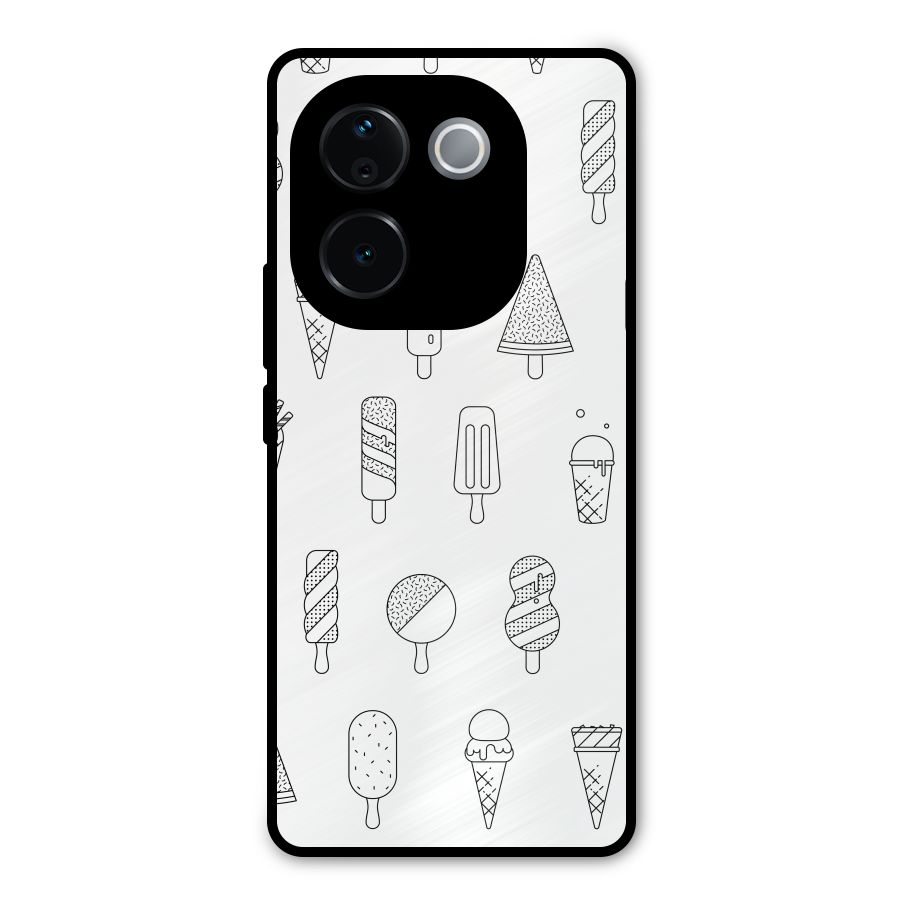Ice Cream Lines Metal Back Case for Vivo T3 Pro