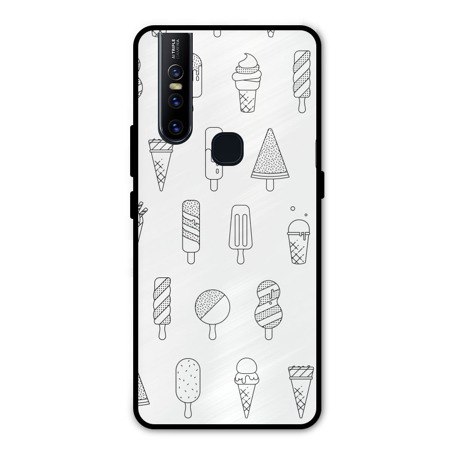 Ice Cream Lines Metal Back Case for Vivo V15