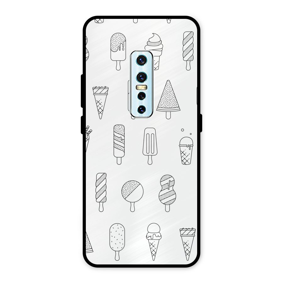 Ice Cream Lines Metal Back Case for Vivo V17 Pro