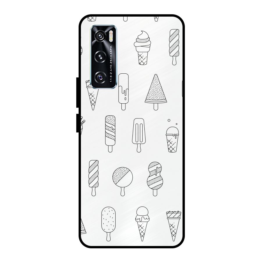 Ice Cream Lines Metal Back Case for Vivo V20 SE