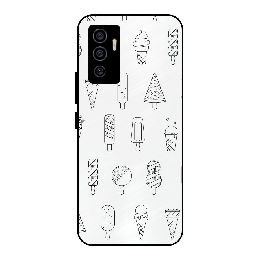 Ice Cream Lines Metal Back Case for Vivo V23e