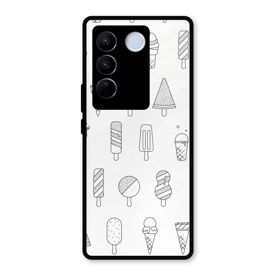 Ice Cream Lines Metal Back Case for Vivo V27