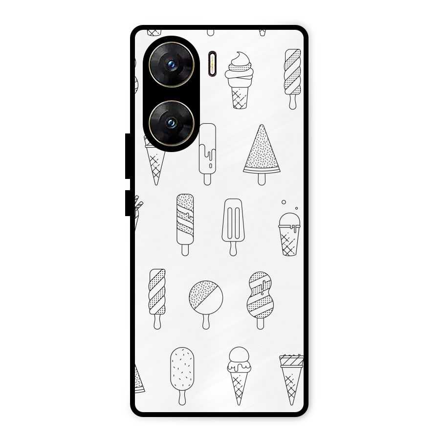 Ice Cream Lines Metal Back Case for Vivo V29e