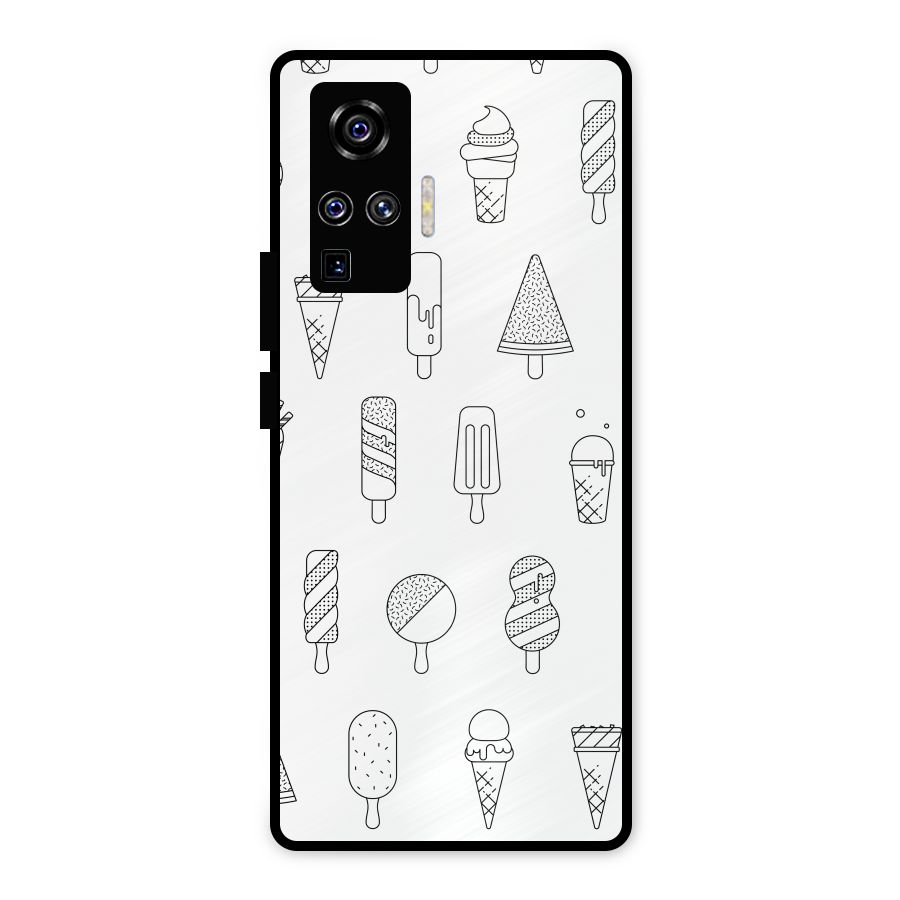 Ice Cream Lines Metal Back Case for Vivo X50 Pro