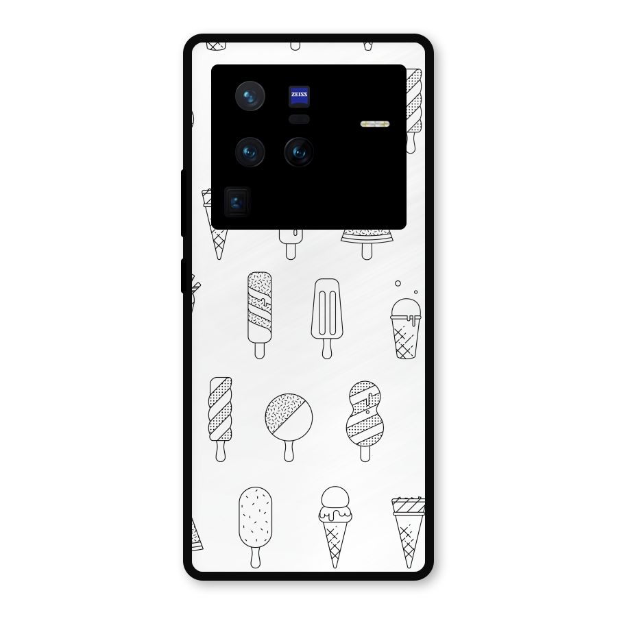 Ice Cream Lines Metal Back Case for Vivo X80 Pro