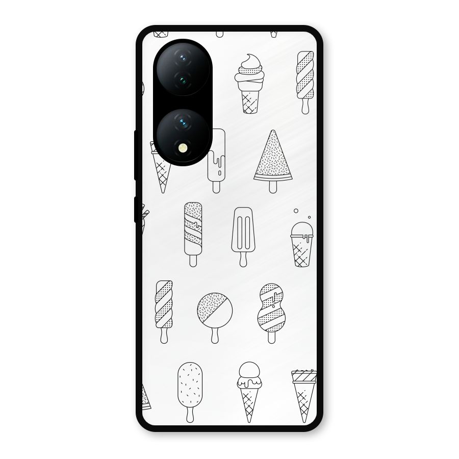 Ice Cream Lines Metal Back Case for Vivo Y100a