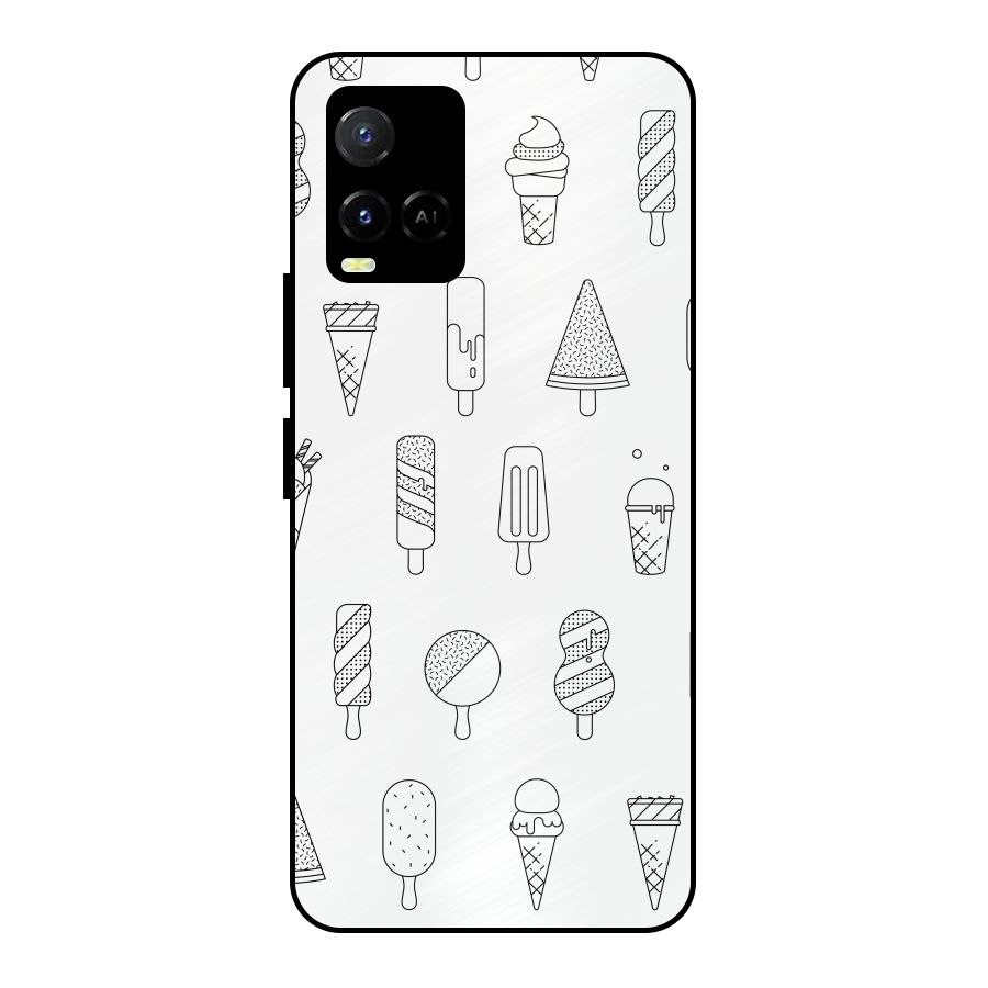 Ice Cream Lines Metal Back Case for Vivo Y21A