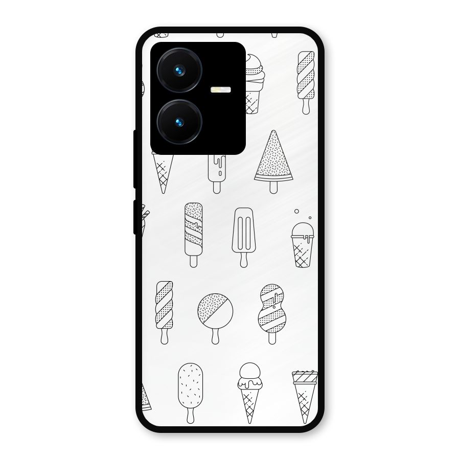 Ice Cream Lines Metal Back Case for Vivo Y22