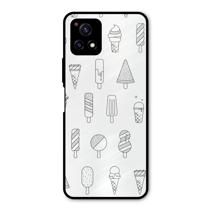 Ice Cream Lines Metal Back Case for Vivo Y72 5G