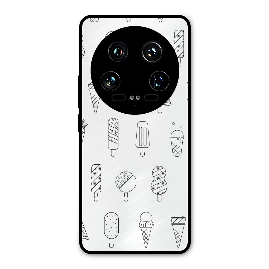 Ice Cream Lines Metal Back Case for Xiaomi 14 Ultra