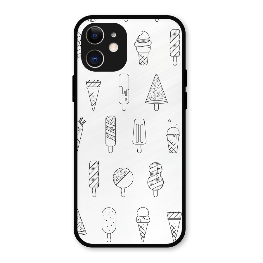 Ice Cream Lines Metal Back Case for iPhone 12