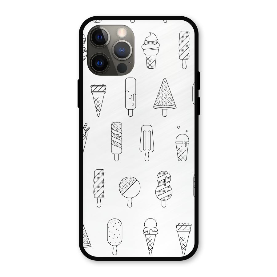 Ice Cream Lines Metal Back Case for iPhone 12 Pro
