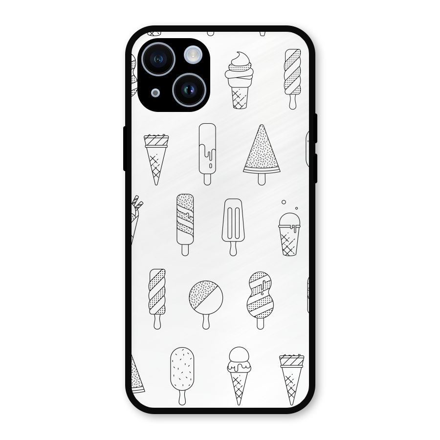 Ice Cream Lines Metal Back Case for iPhone 14