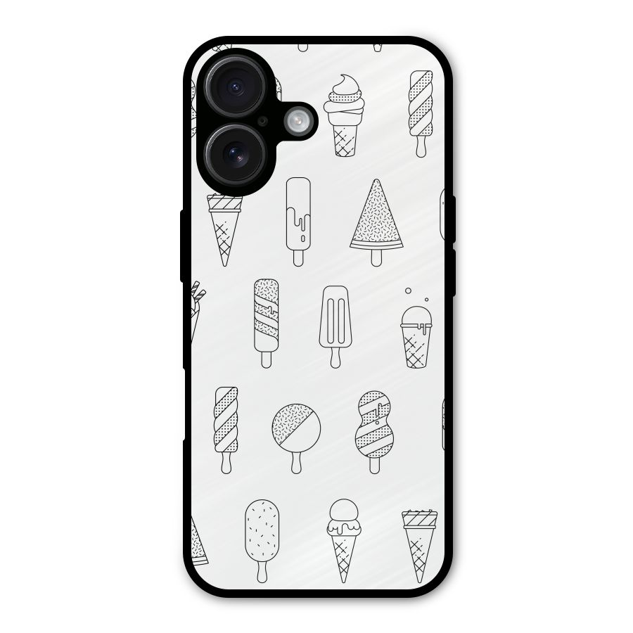 Ice Cream Lines Metal Back Case for iPhone 16