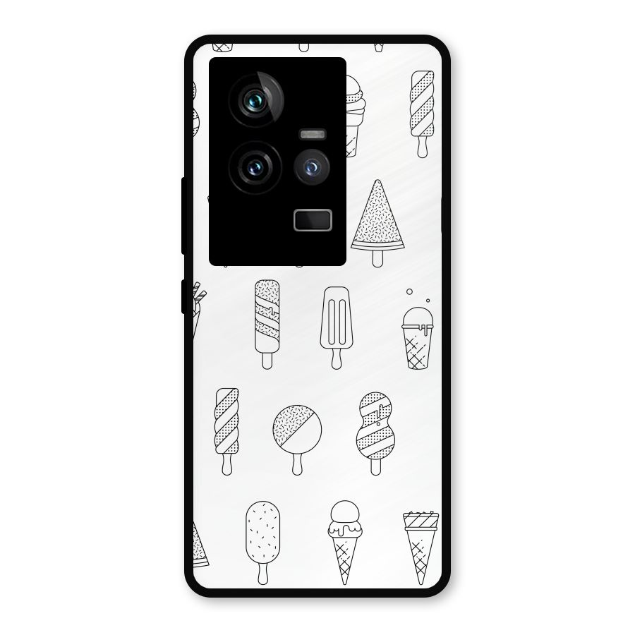Ice Cream Lines Metal Back Case for iQOO 11 5G