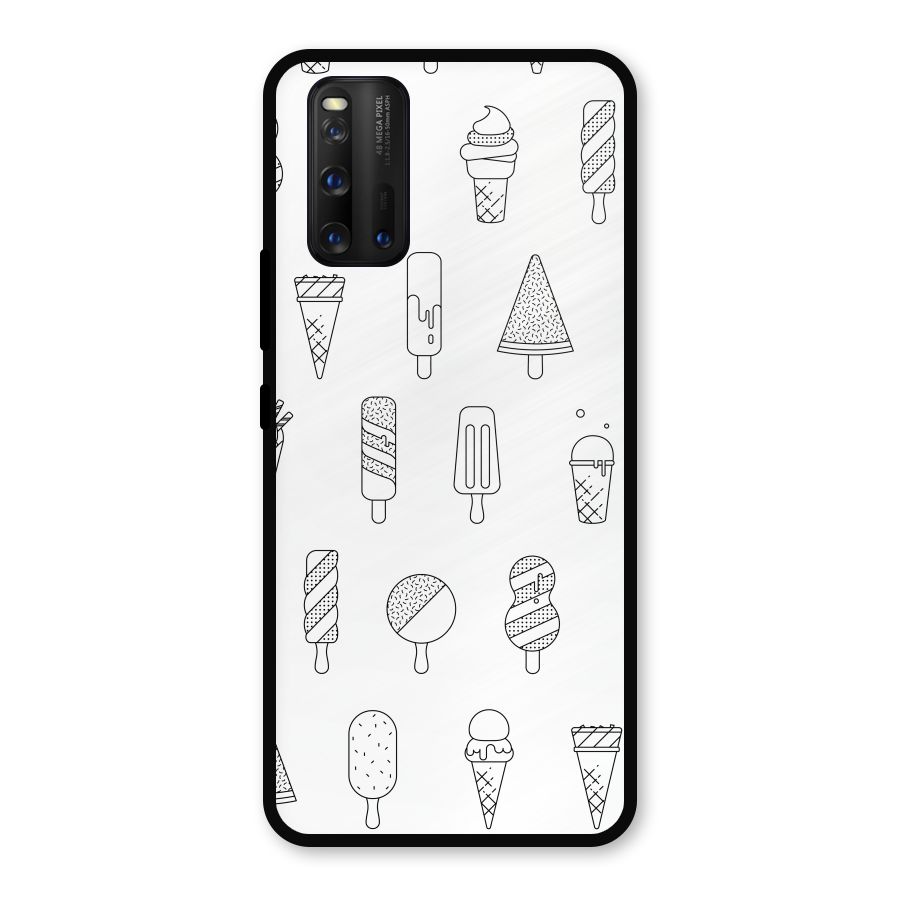 Ice Cream Lines Metal Back Case for iQOO 3