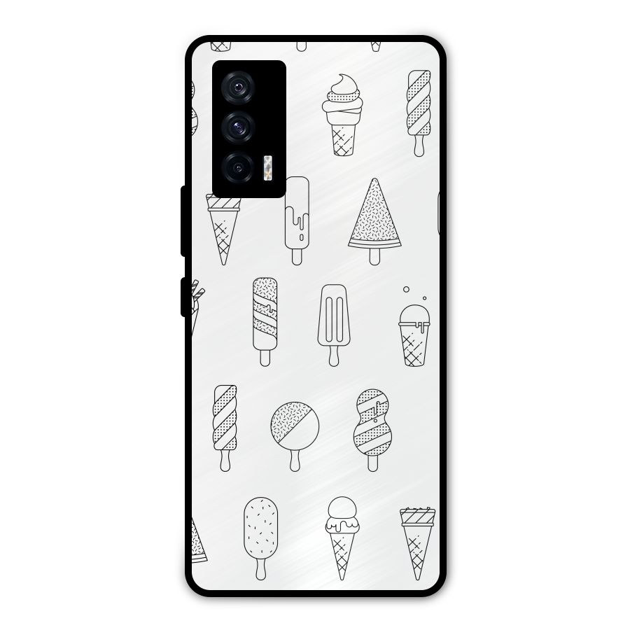 Ice Cream Lines Metal Back Case for iQOO 7 5G