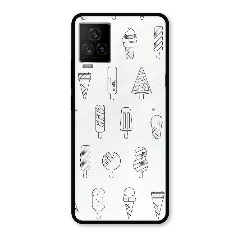 Ice Cream Lines Metal Back Case for iQOO 7 Legend 5G