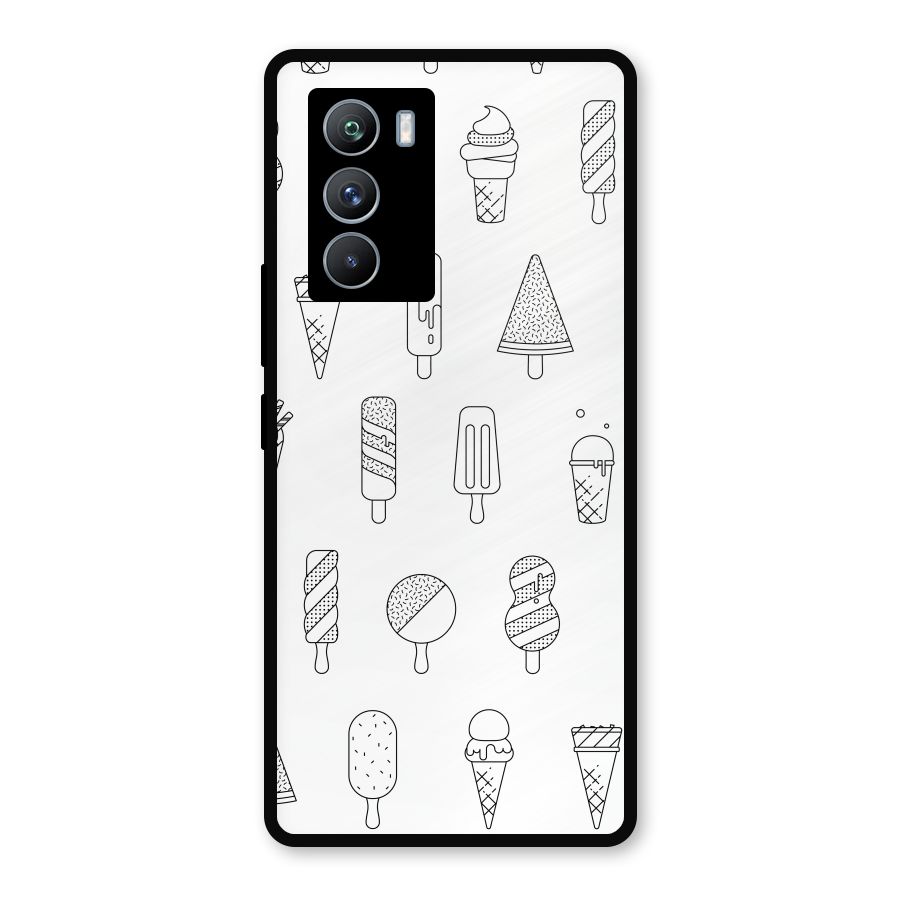 Ice Cream Lines Metal Back Case for iQOO 9 SE