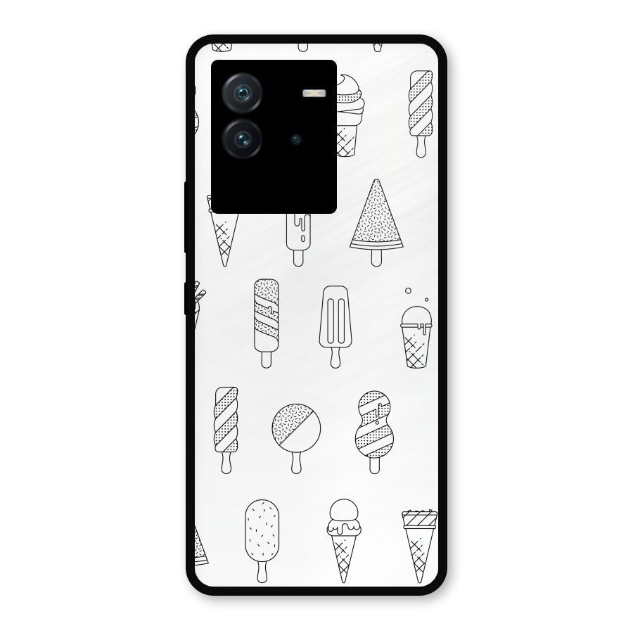 Ice Cream Lines Metal Back Case for iQOO Neo 6 5G