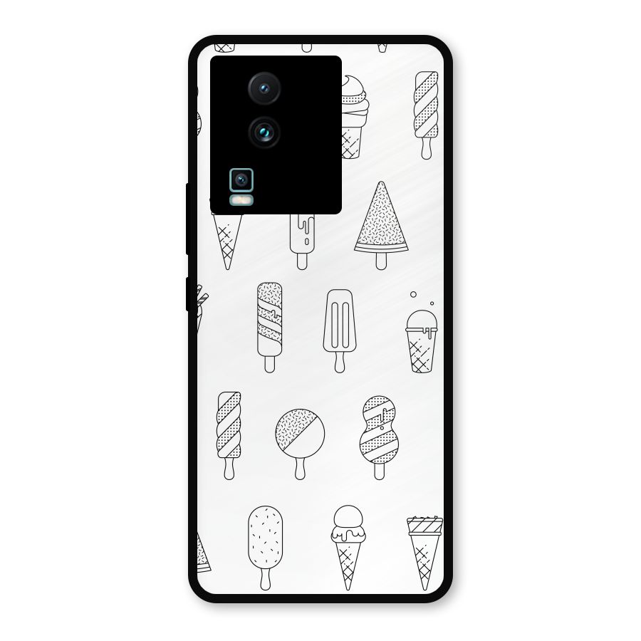Ice Cream Lines Metal Back Case for iQOO Neo 7
