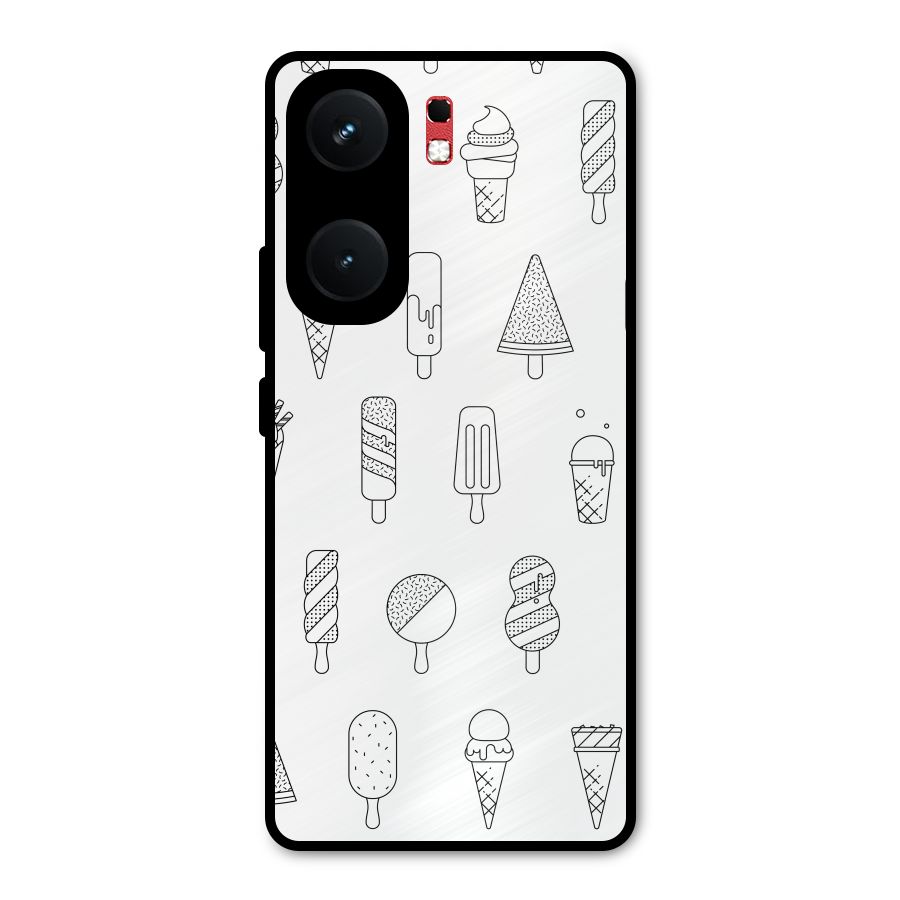 Ice Cream Lines Metal Back Case for iQOO Neo 9 Pro