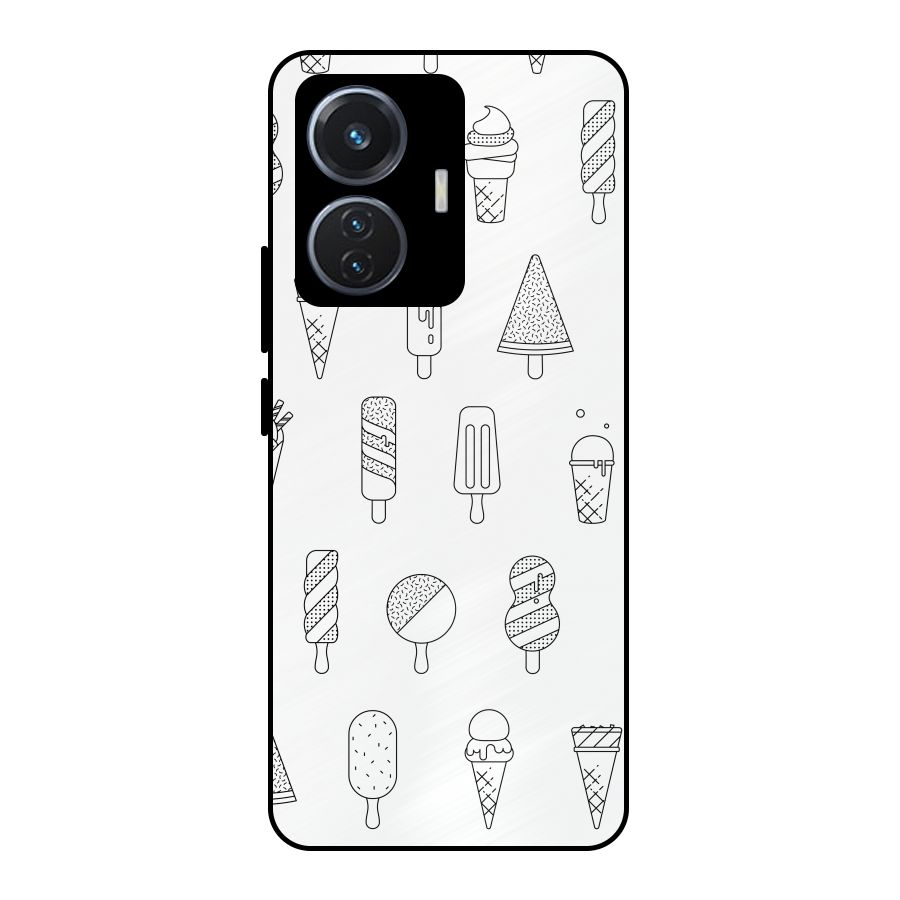 Ice Cream Lines Metal Back Case for iQOO Z6 44W