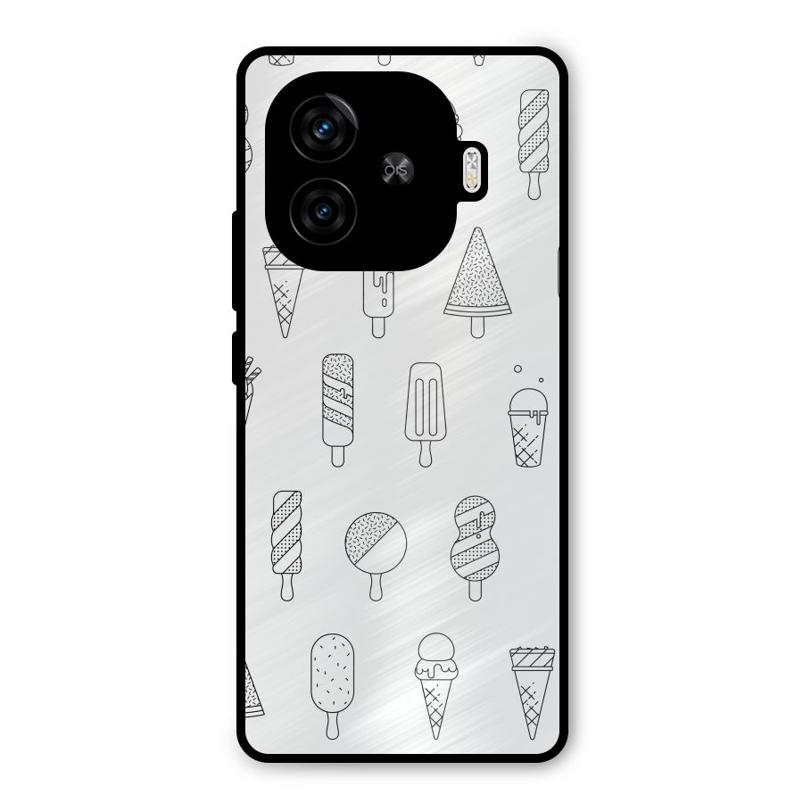 Ice Cream Lines Metal Back Case for iQOO Z9 Turbo