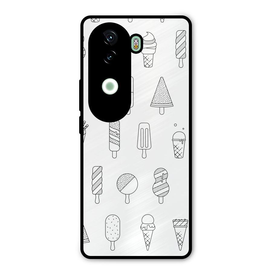 Ice Cream Lines Metal Back Case for iQOO Z9s