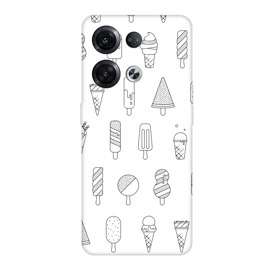 Ice Cream Lines Original Polycarbonate Back Case for Oppo Reno8 Pro 5G