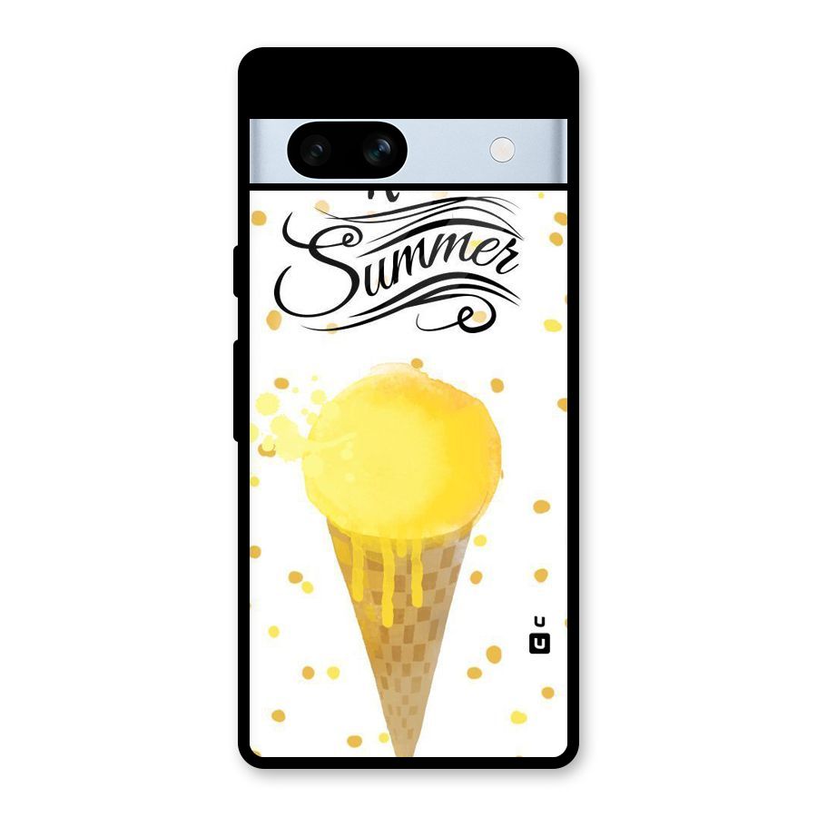 Ice Cream Summer Glass Back Case for Google Pixel 7a