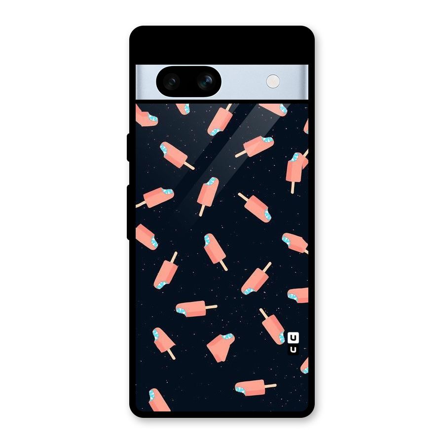 Icy Pattern Glass Back Case for Google Pixel 7a