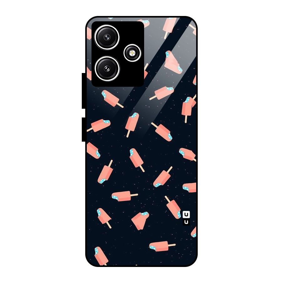 Icy Pattern Glass Back Case for Poco M6 Pro