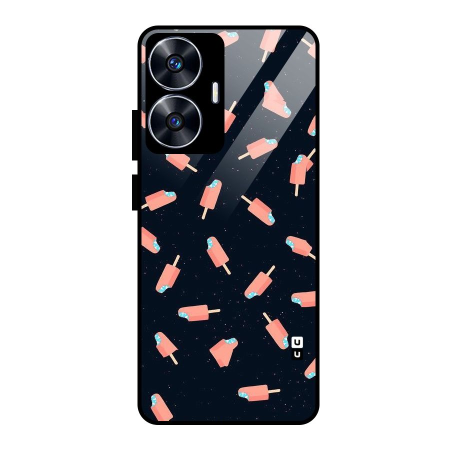 Icy Pattern Glass Back Case for Realme Narzo N55