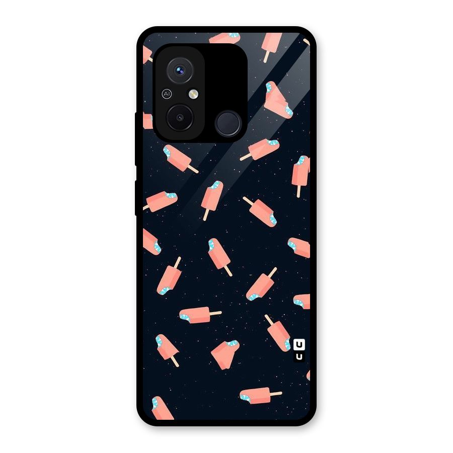 Icy Pattern Glass Back Case for Redmi 12C