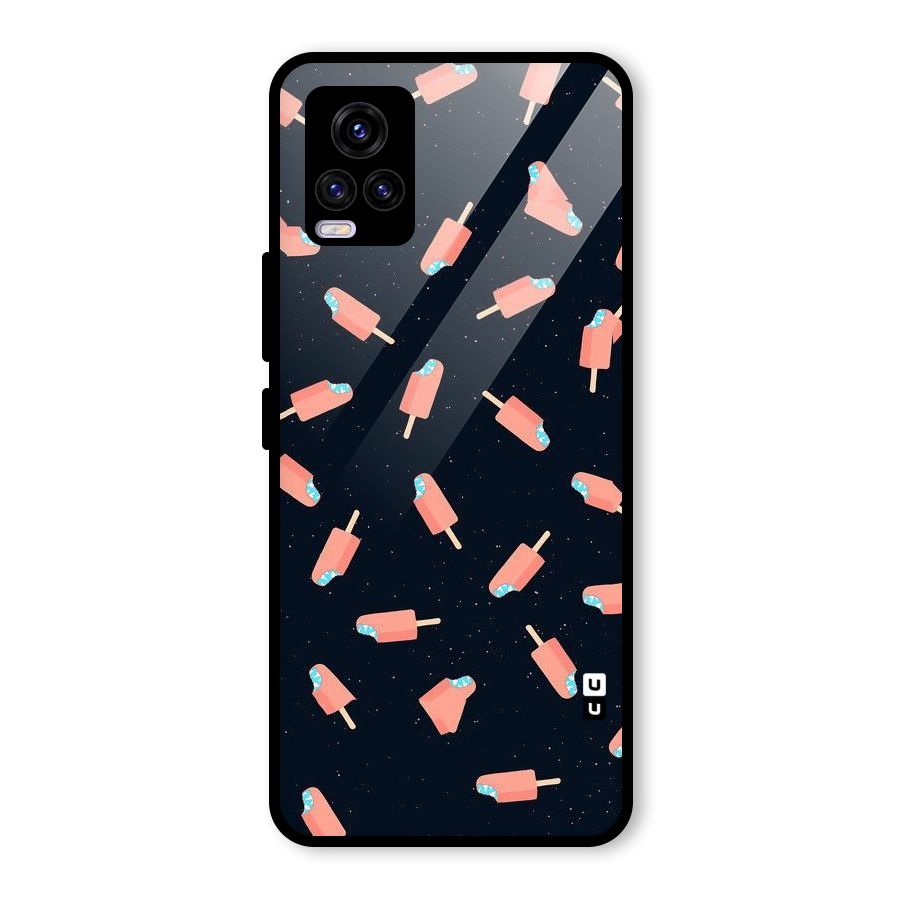 Icy Pattern Glass Back Case for Vivo V20 2021