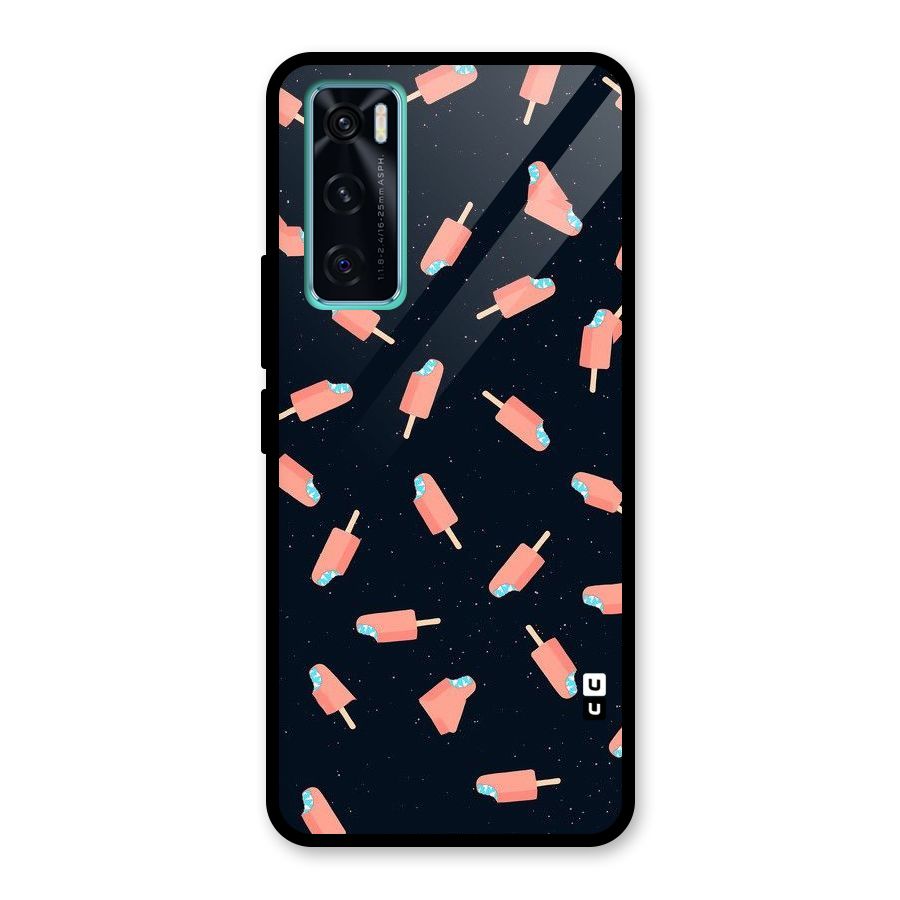 Icy Pattern Glass Back Case for Vivo V20 SE