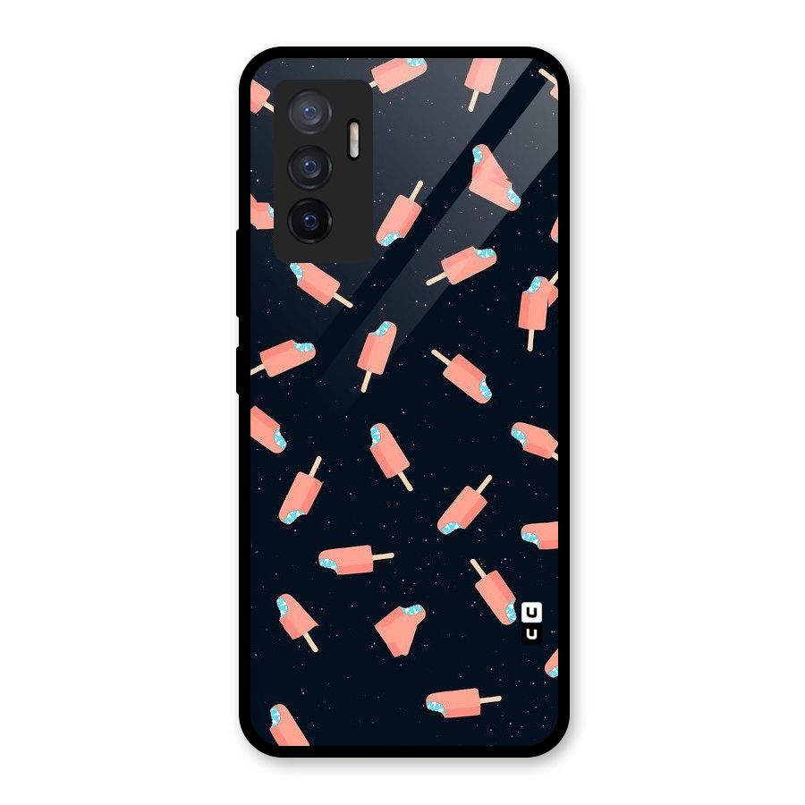 Icy Pattern Glass Back Case for Vivo V23e