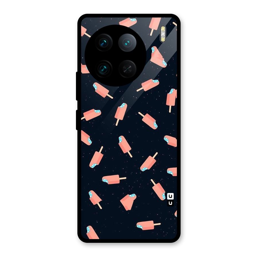 Icy Pattern Glass Back Case for Vivo X90 Pro
